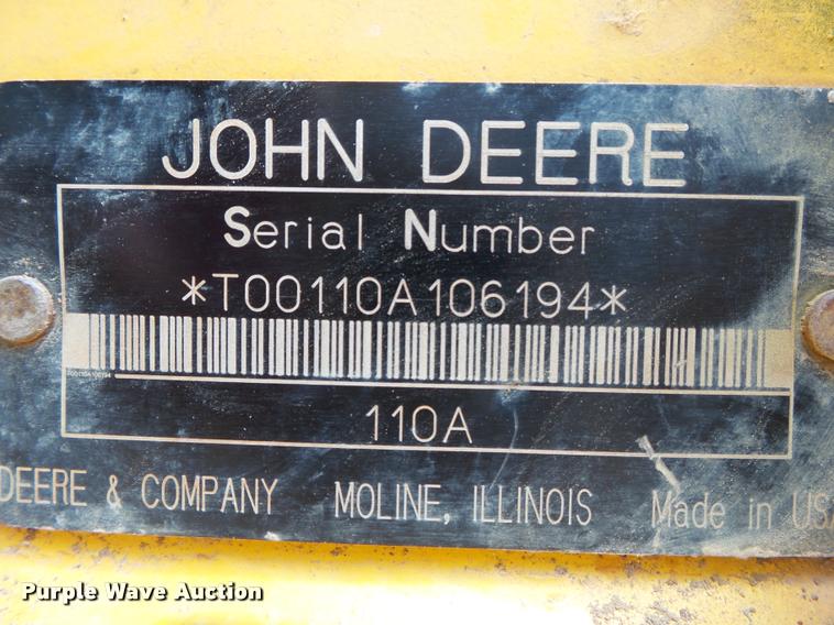 image for item DA2739 John Deere 110 backhoe