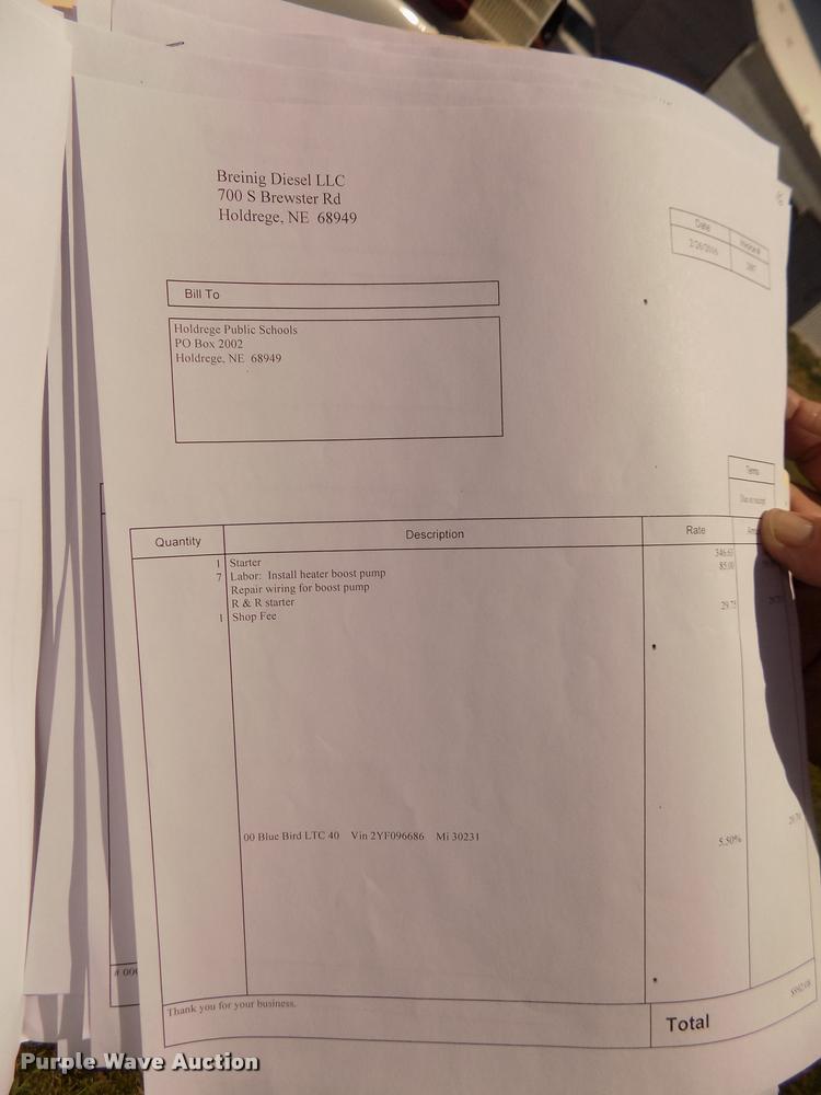 image for item DA3026 2000 Blue Bird LTC40 bus