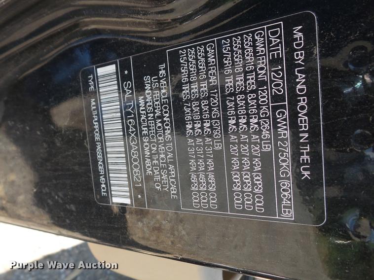 image for item DA6445 2003 Land Rover Discovery SUV