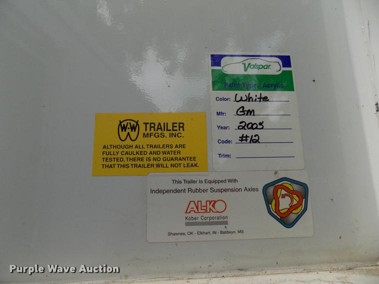 image for item DA6781 2005 W-W enclosed cargo trailer