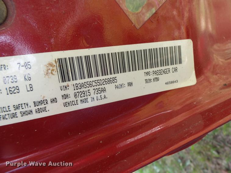 image for item DB5797 2005 Dodge Neon