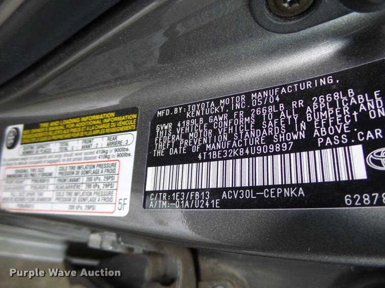 image for item DB5798 2004 Toyota Camry
