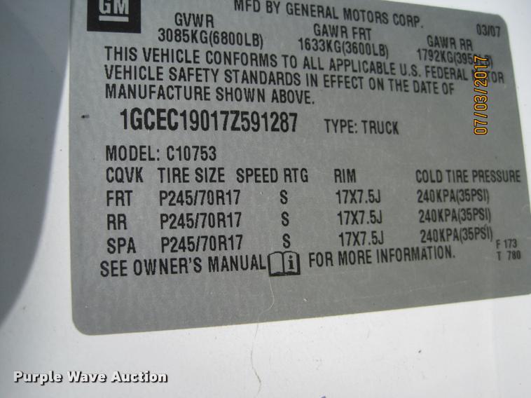 image for item DB7475 2007 Chevrolet Silverado 1500 Ext. Cab pickup truck