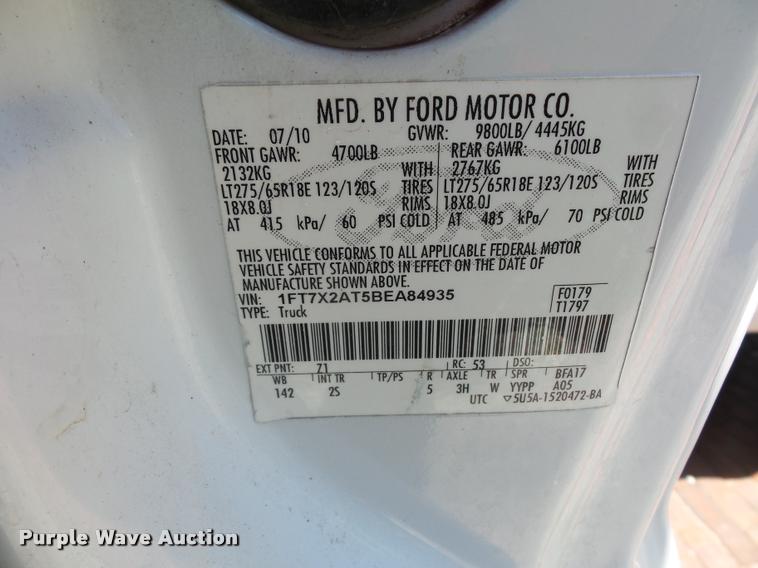 image for item DJ9539 2011 Ford F250 Super Duty pickup truck