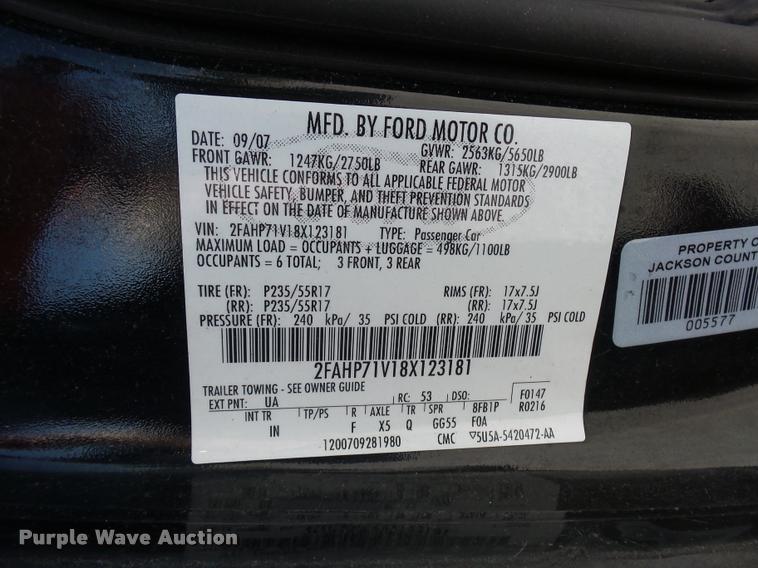 image for item DJ9558 2008 Ford Crown Victoria Police Interceptor