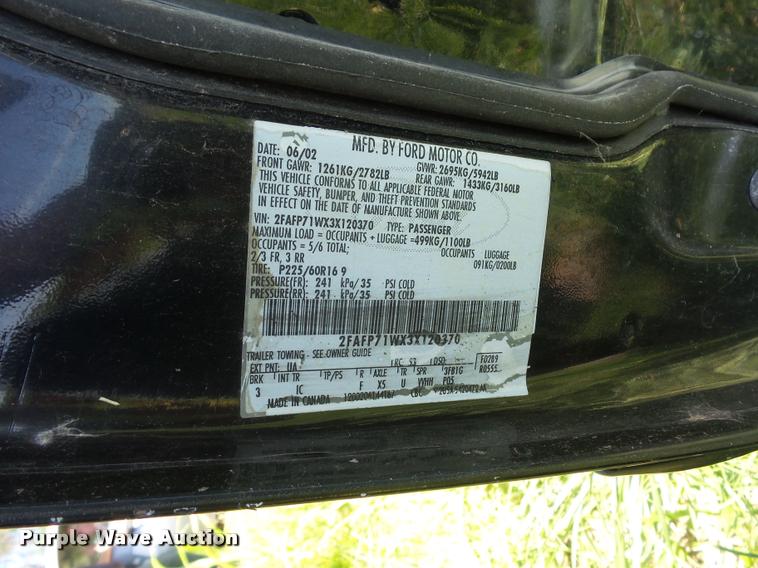 image for item DJ9579 2003 Ford Crown Victoria Police Interceptor