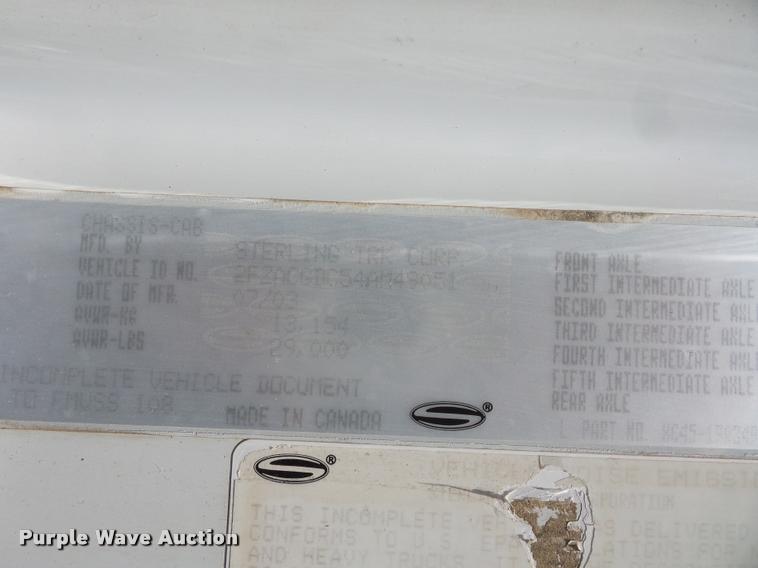 image for item DJ9602 2004 Sterling Acterra truck cab and chassis