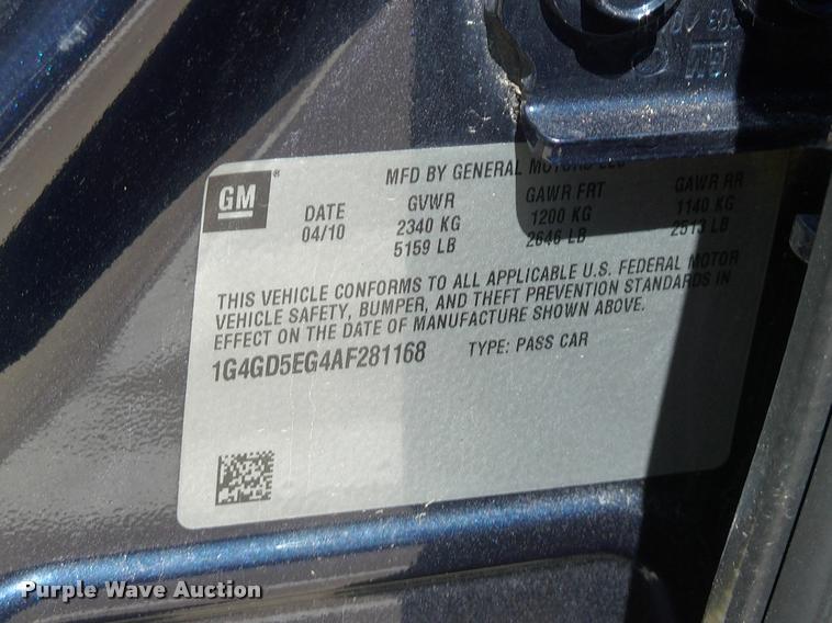 image for item DK9673 2010 Buick LaCrosse