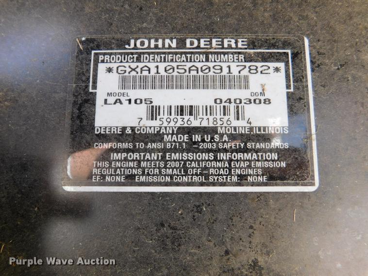 image for item DM9477 2008 John Deere LA105 riding lawn mower