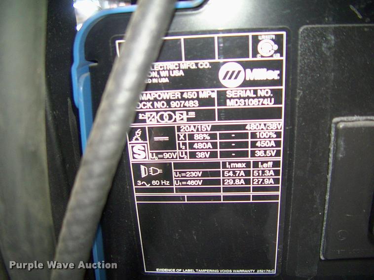 image for item DP9256 Miller Alum Power 450 MPa welder