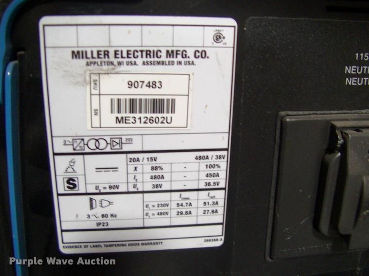 image for item DP9259 Miller Alum Power 450 MPa welder