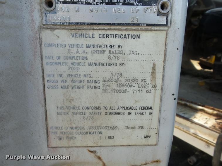 image for item K6474 1978 Ford 8000 dump truck