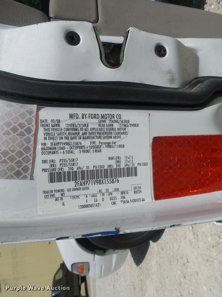 image for item K7601 2008 Ford Crown Victoria Police Interceptor