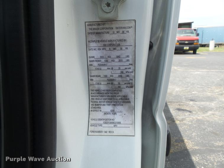 image for item K7604 2008 Chevrolet Uplander Cargo van