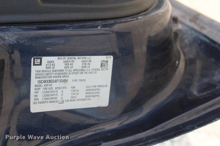 image for item L3169 2010 Chevrolet Silverado 2500HD Z71 Crew Cab pickup truck