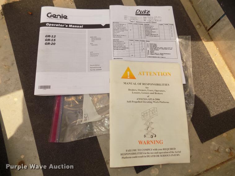 image for item DA0719 2008 Genie GR20 vertical lift