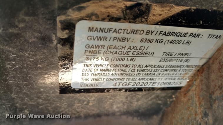 image for item DA5584 2014 Titan tilt deck equipment trailer