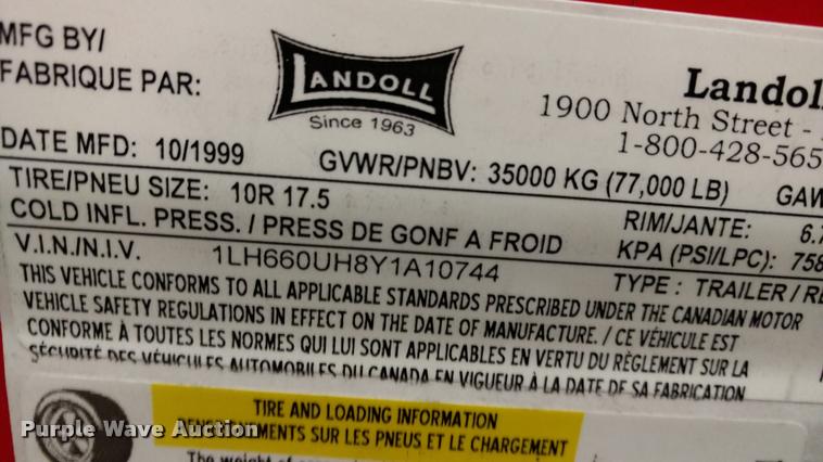 image for item DA5623 2000 Landoll 425-41 tilt deck trailer