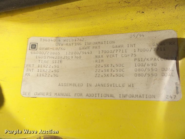 image for item DA6486 1994 GMC TopKick digger derrick truck