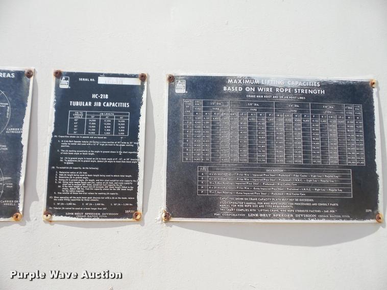 image for item DA6498 1977 Link Belt HC-218 crane