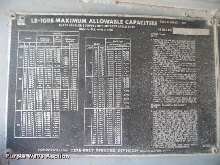 image for item DA6499 1975 Link Belt LS-108B crane