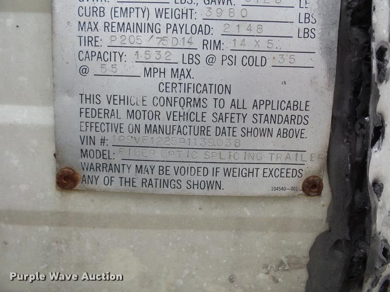 image for item DJ9599 1993 Pelsue office trailer