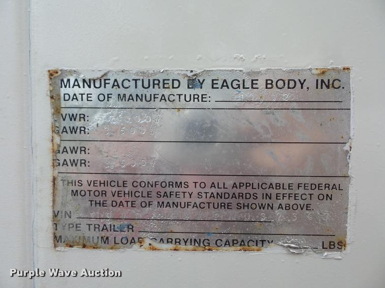 image for item DJ9600 1993 Eagle office trailer