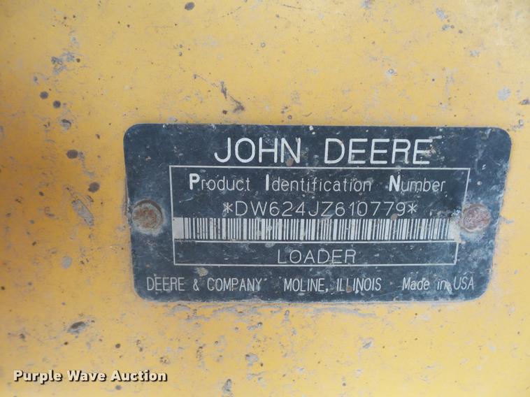 image for item DJ9605 2007 John Deere 624J wheel loader