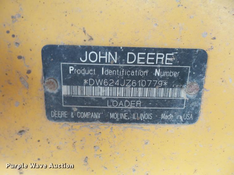 image for item DJ9605 2007 John Deere 624J wheel loader