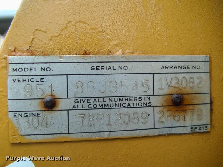 image for item DK9640 1974 Caterpillar 951C track loader