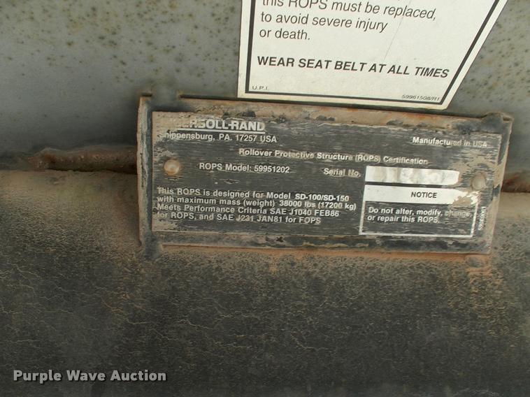 image for item DK9641 1994 Ingersoll Rand SD-70D single drum roller