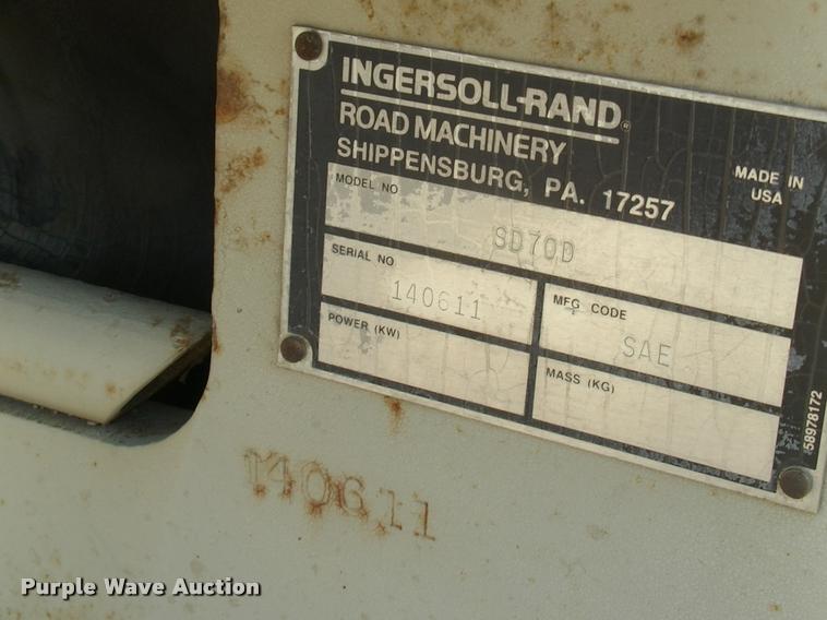 image for item DK9641 1994 Ingersoll Rand SD-70D single drum roller