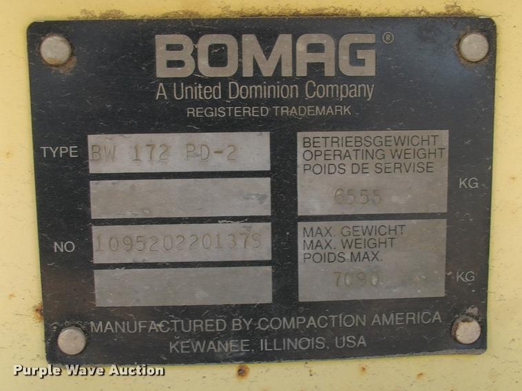 image for item DK9644 Bomag single drum roller
