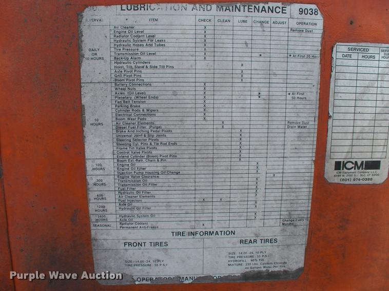 image for item DK9704 1986 Sky Trak 9038 telehandler