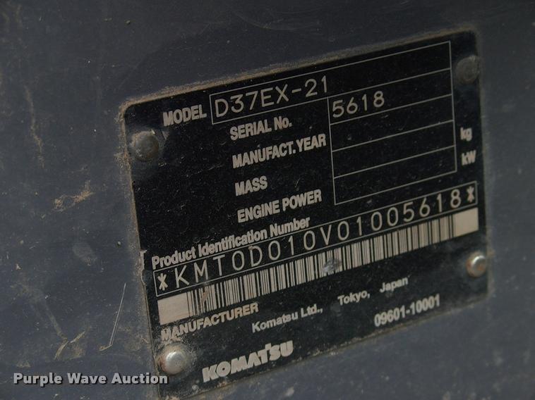 image for item DK9708 2005 Komatsu 37EX dozer