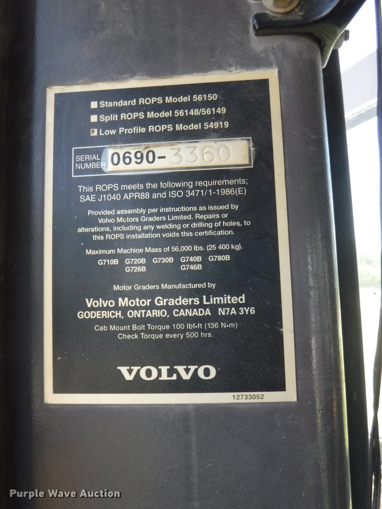 image for item J5681 2005 Volvo G720B motor grader