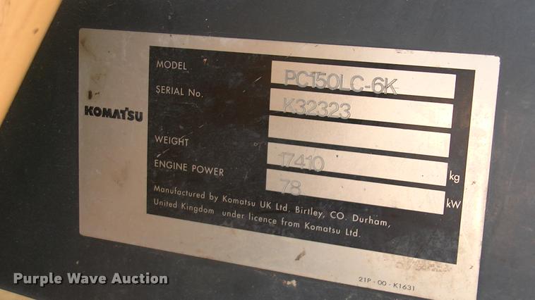 image for item L1963 2001 Komatsu PC150LC-6K excavator
