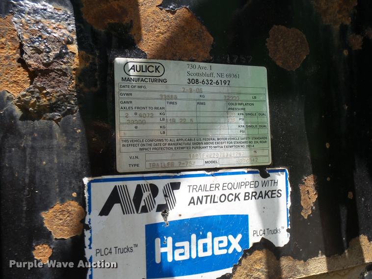 image for item CA9033 2007 Aulick 4270542 live bottom trailer