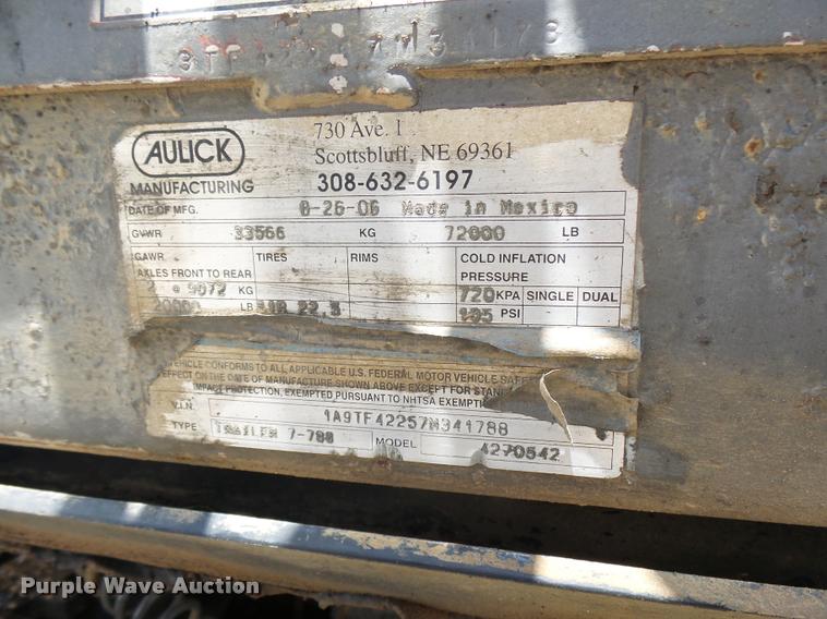 image for item CA9034 2007 Aulick 4270542 live bottom trailer