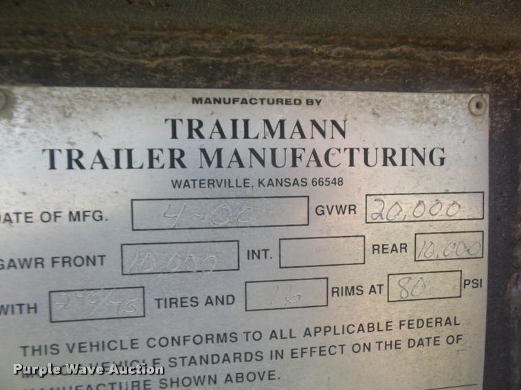 image for item DA1502 2000 Trailman Load-Eez flatbed trailer