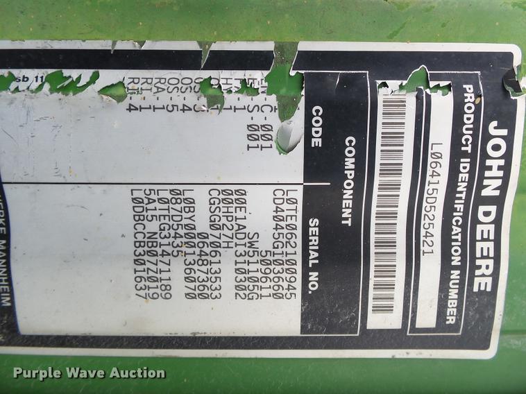 image for item DA2745 2007 John Deere 6415 MFWD tractor