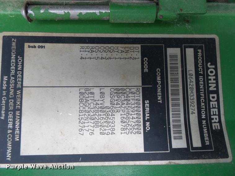 image for item DA2749 2002 John Deere 6420 MFWD tractor