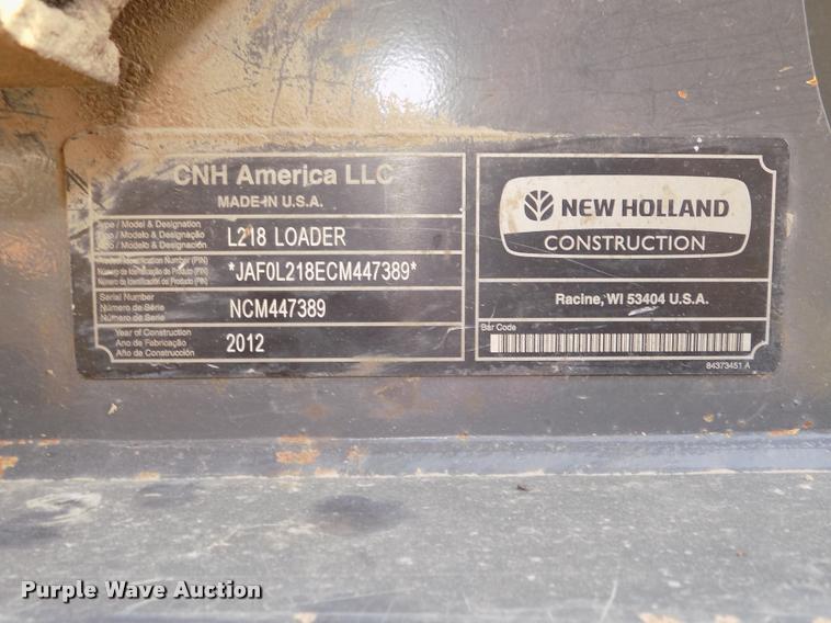 image for item DA3032 2012 New Holland L218 skid steer