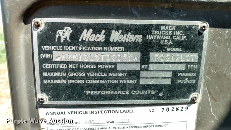 image for item DA5590 1978 Mack RS600L dump truck