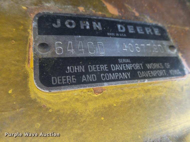 image for item DB2670 1982 John Deere 644C High Lift wheel loader