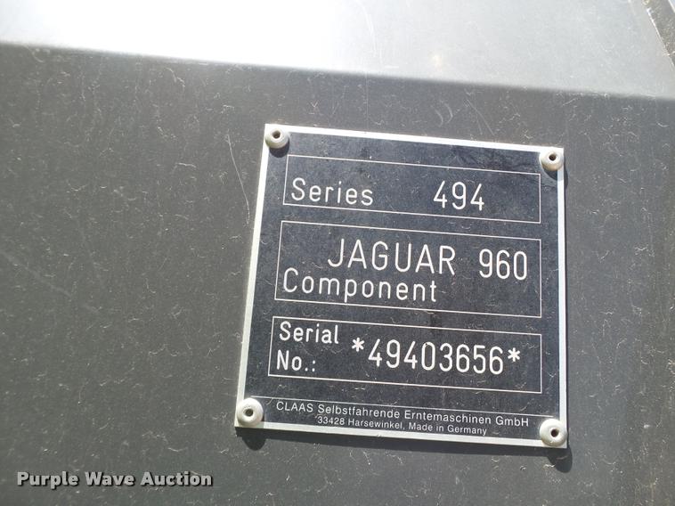 image for item L6640 2012 Claas Jaguar 960 forage harvester