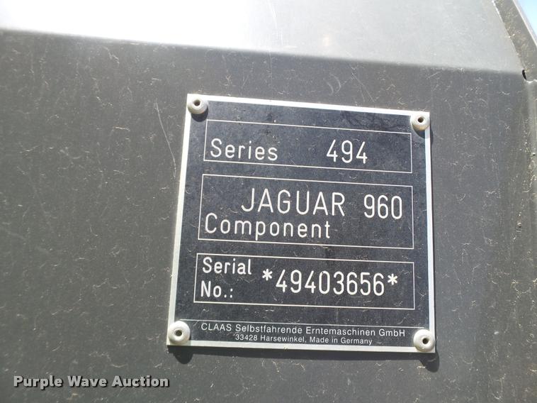 image for item L6640 2012 Claas Jaguar 960 forage harvester