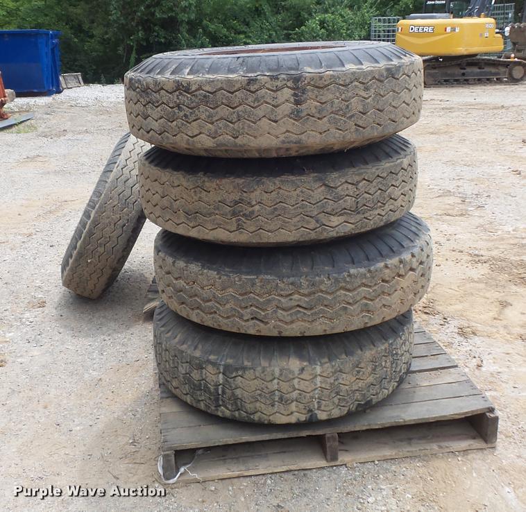 image for item CC9575 (8) Goodyear 10.00/15TR tires and wheels