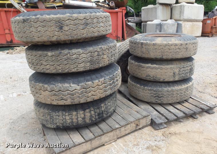 image for item CC9575 (8) Goodyear 10.00/15TR tires and wheels
