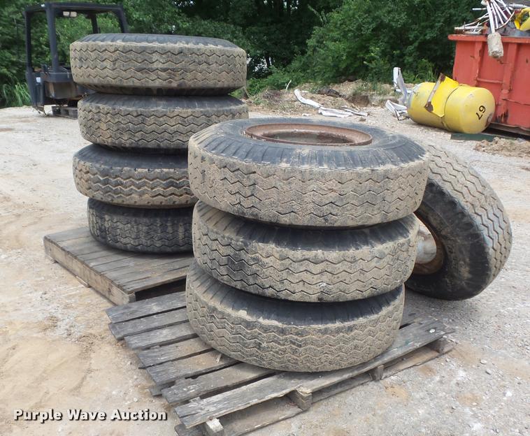 image for item CC9575 (8) Goodyear 10.00/15TR tires and wheels